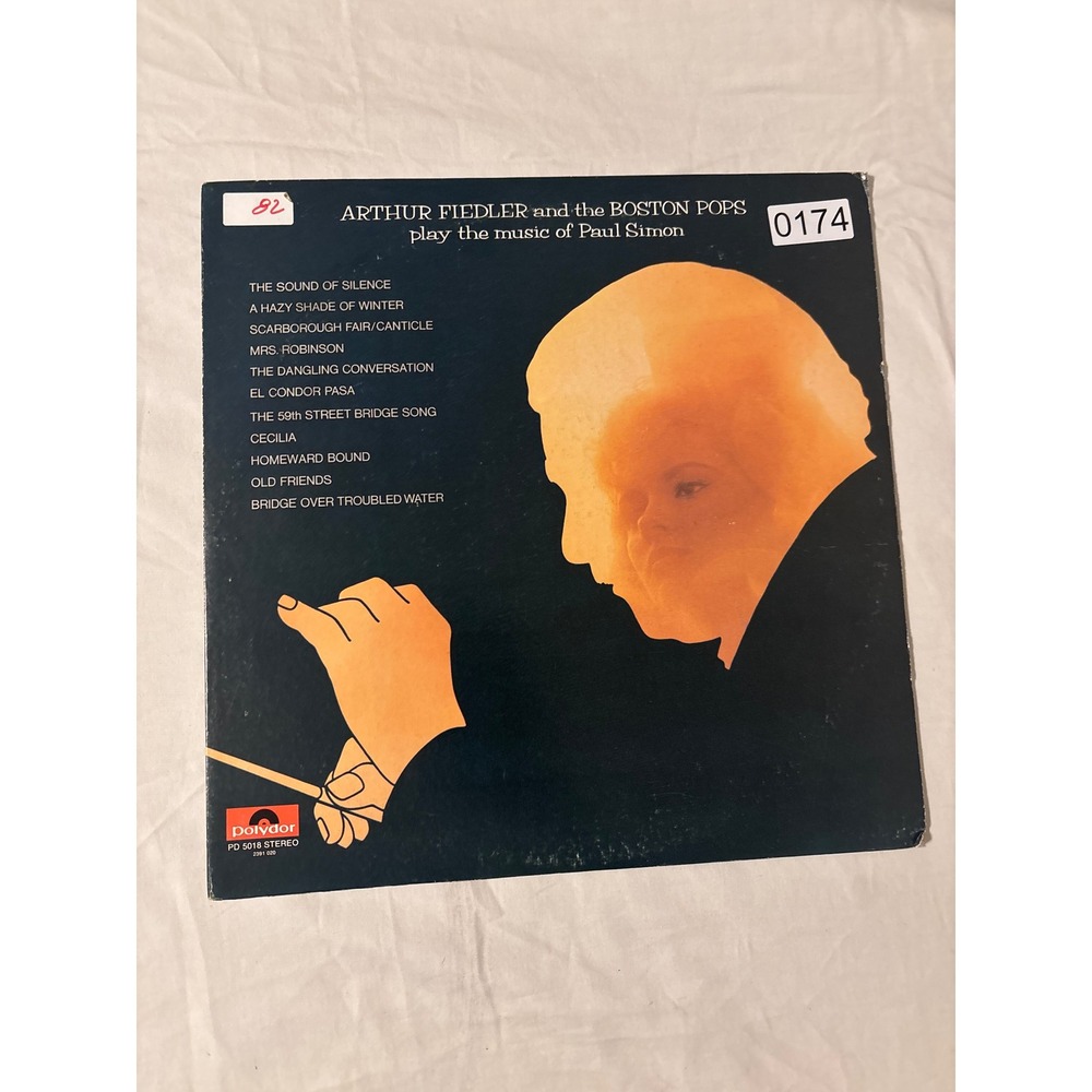 Arthur‎ Fiedler Boston Pops Play Paul Simon LP 12" Black Good PD 5018 Stereo